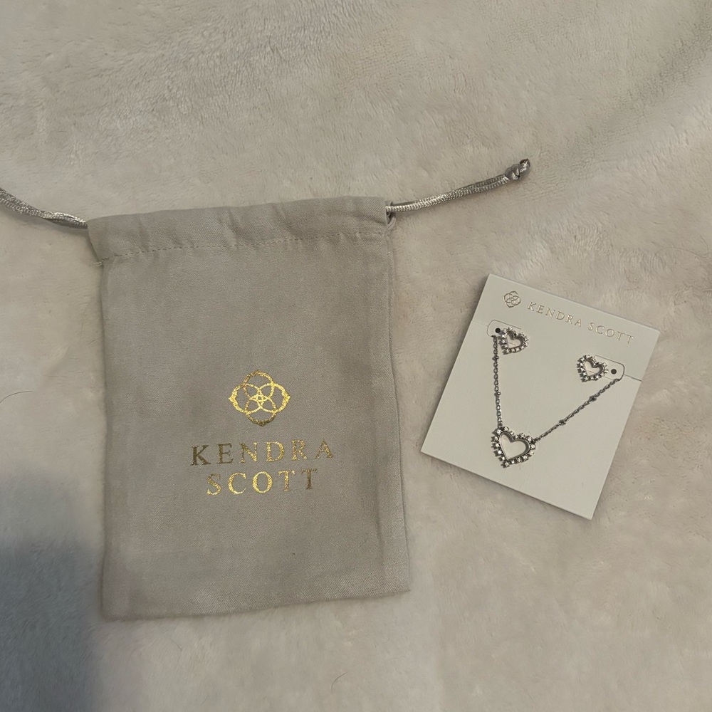 Kendra Scott Silver Heart and Earring set